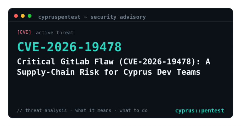 Critical GitLab Flaw (CVE-2026-19478): A Supply-Chain Risk for Cyprus Dev Teams — security advisory