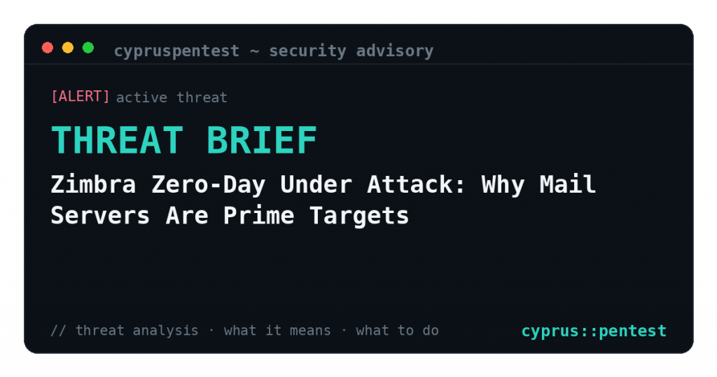 Zimbra Zero-Day Under Attack: Why Mail Servers Are Prime Targets — security advisory