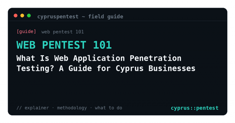 What Is Web Application Penetration Testing? A Guide for Cyprus Businesses
