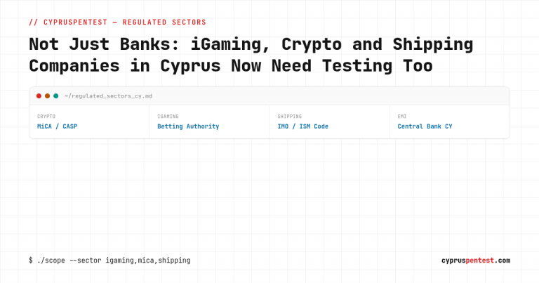Cyprus iGaming, MiCA crypto, shipping and EMI penetration testing cover image